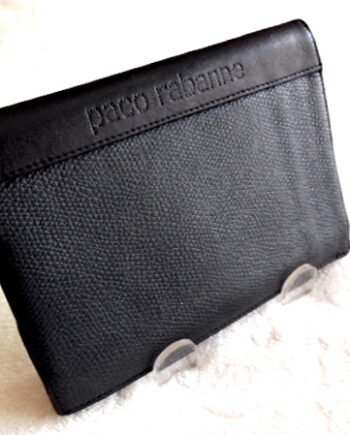 Paco Rabanne Black Leather Tri-Fold Wallet