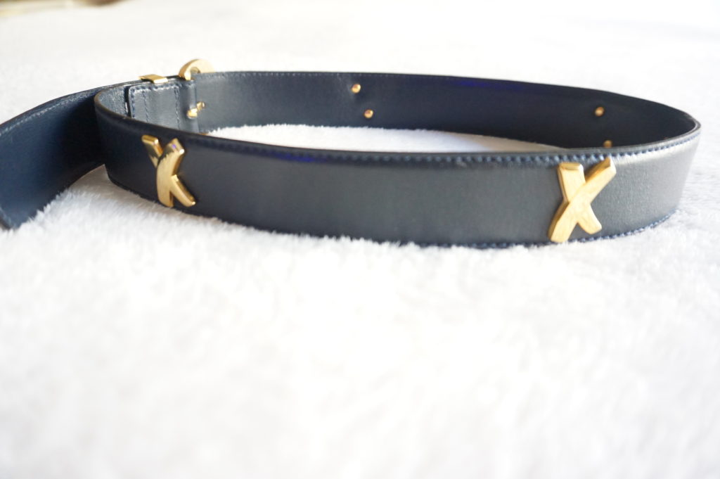 Paloma Picasso Vintage Navy Leather Belt