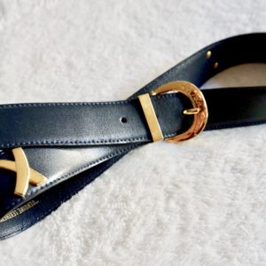Paloma Picasso Vintage Navy Leather Belt