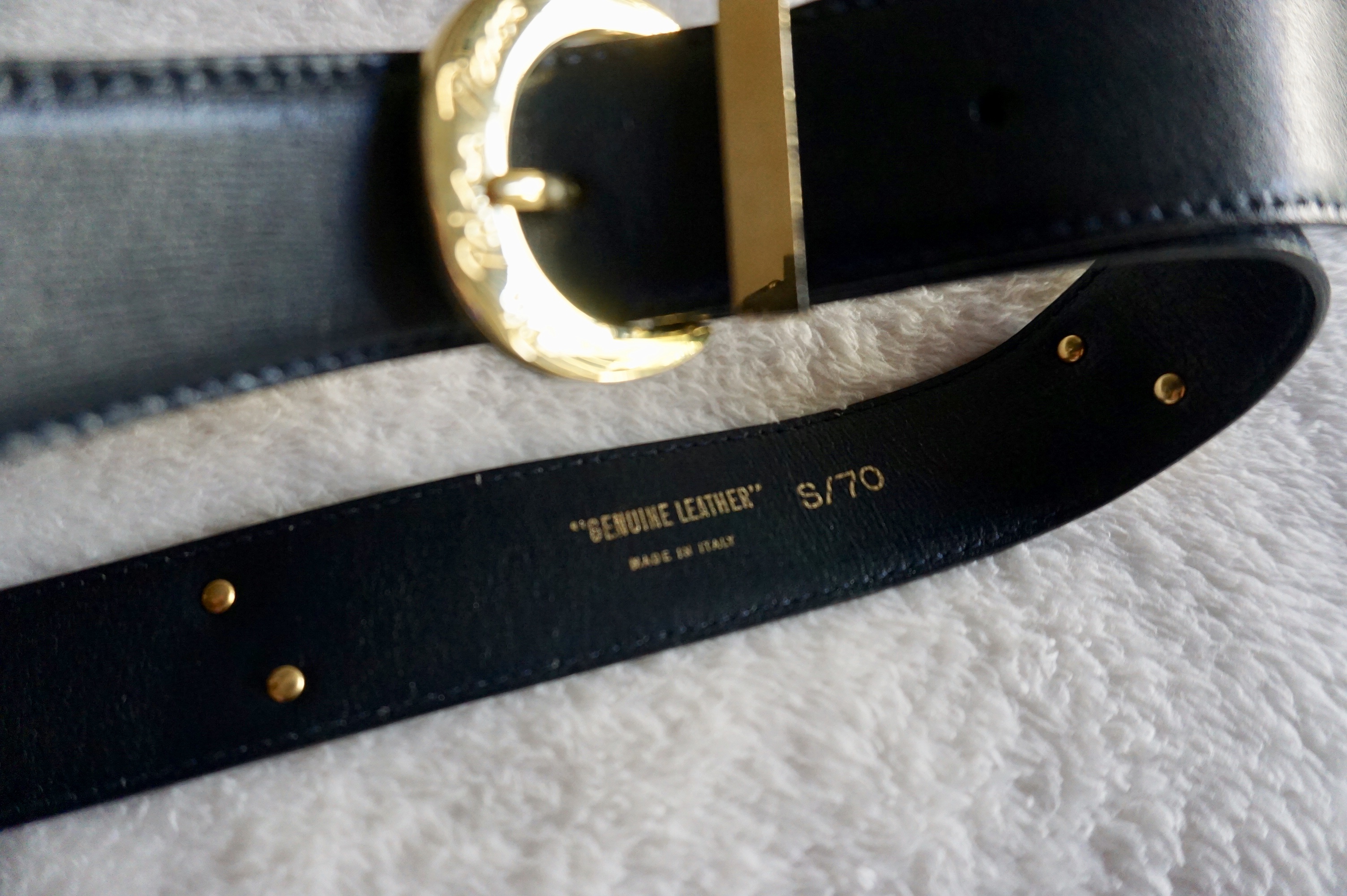 Paloma Picasso Vintage Navy Leather Belt