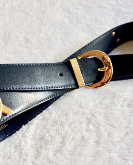 Paloma Picasso Vintage Navy Leather Belt