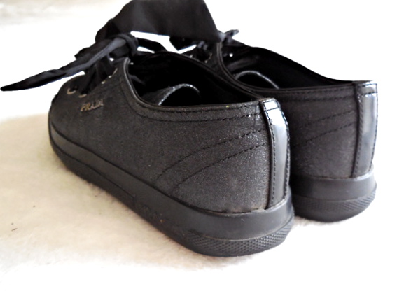 Prada Black Glitter Sneakers/Sz.6.5