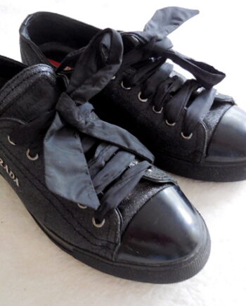 Prada Black Glitter Sneakers