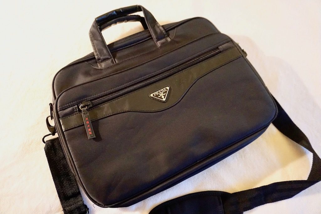 Prada Black Multifolder Business Briefcase