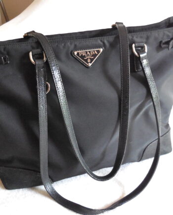 Prada Black Nylon & Leather Tote