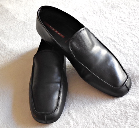 Prada Classic Black Men's Shoes / Size 9