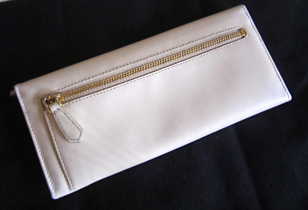 Prada Ivory Saffiano Leather Continental Long Wallet