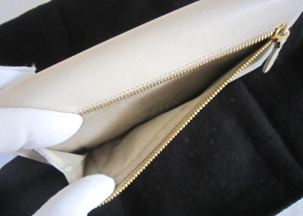 Prada Ivory Saffiano Leather Continental Long Wallet