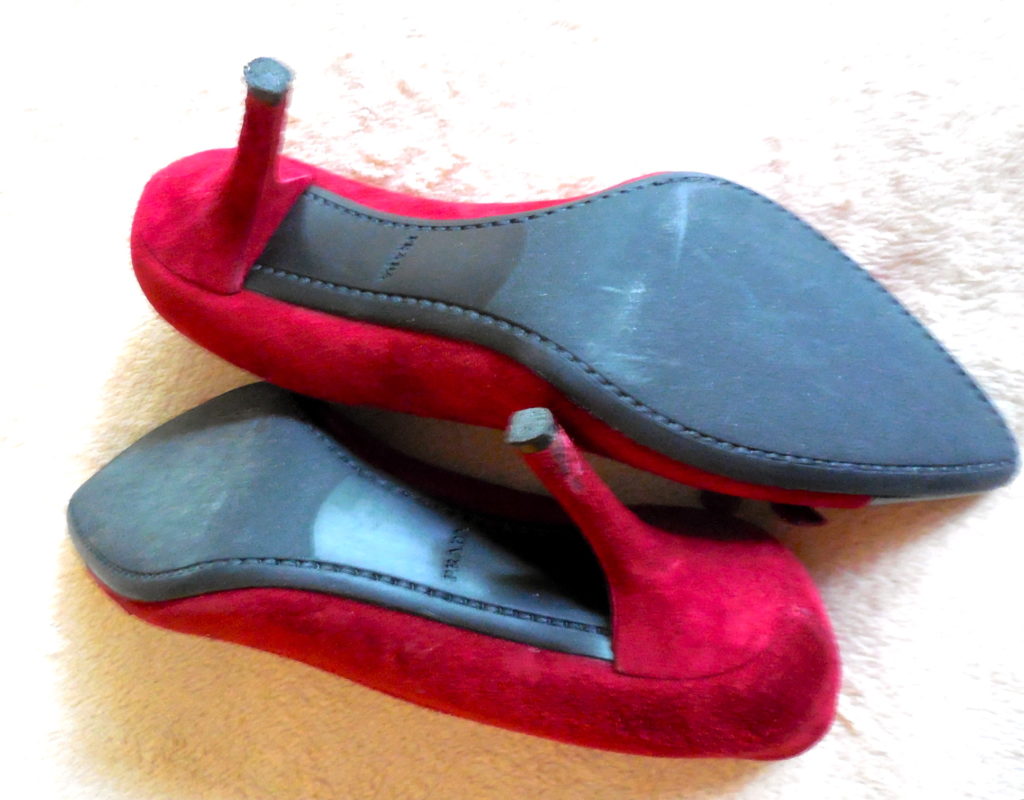 Prada Red Suede Ballerina Heels/Size 35.5