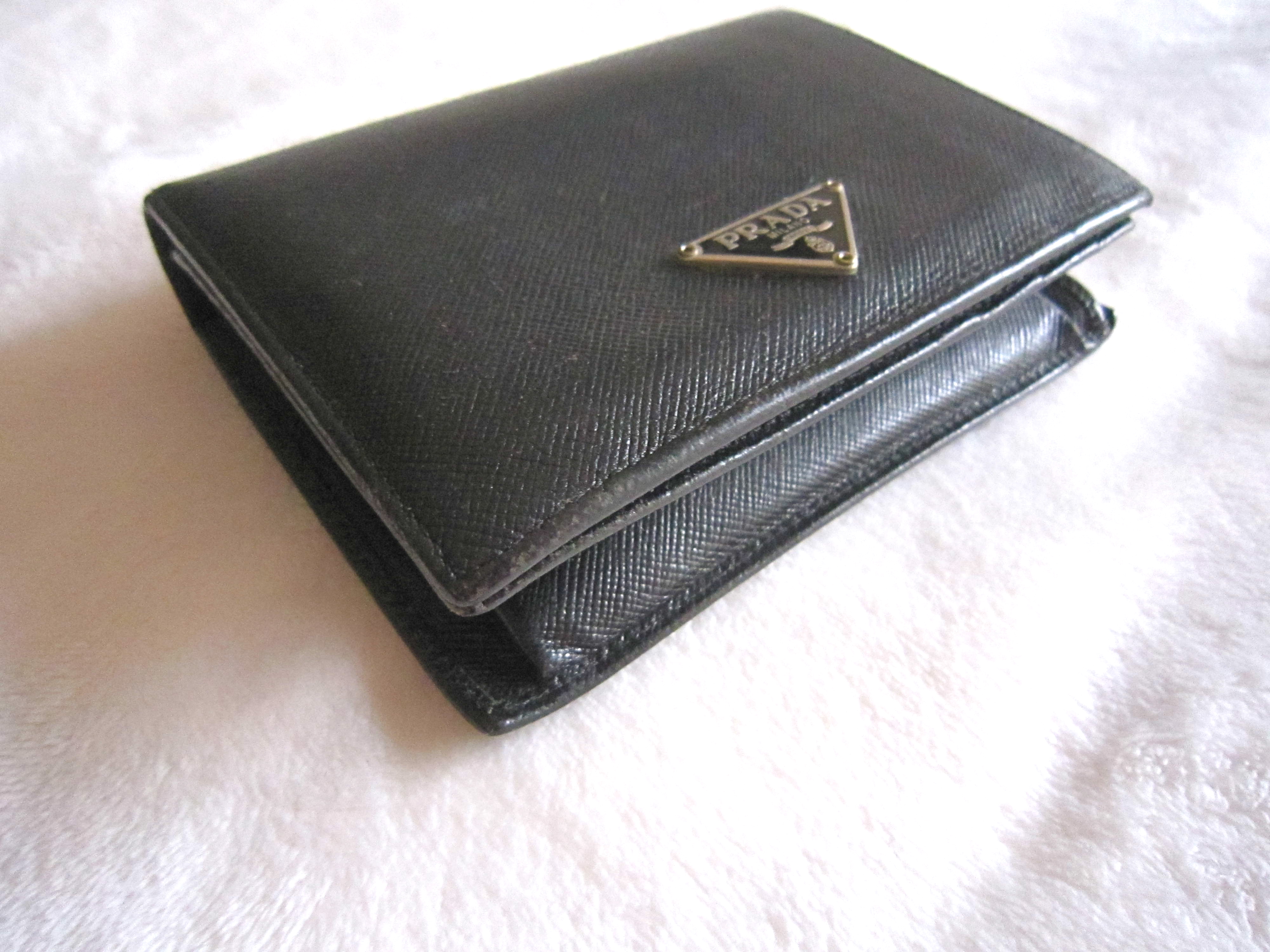 Prada Small Saffiano Leather Wallet in Black