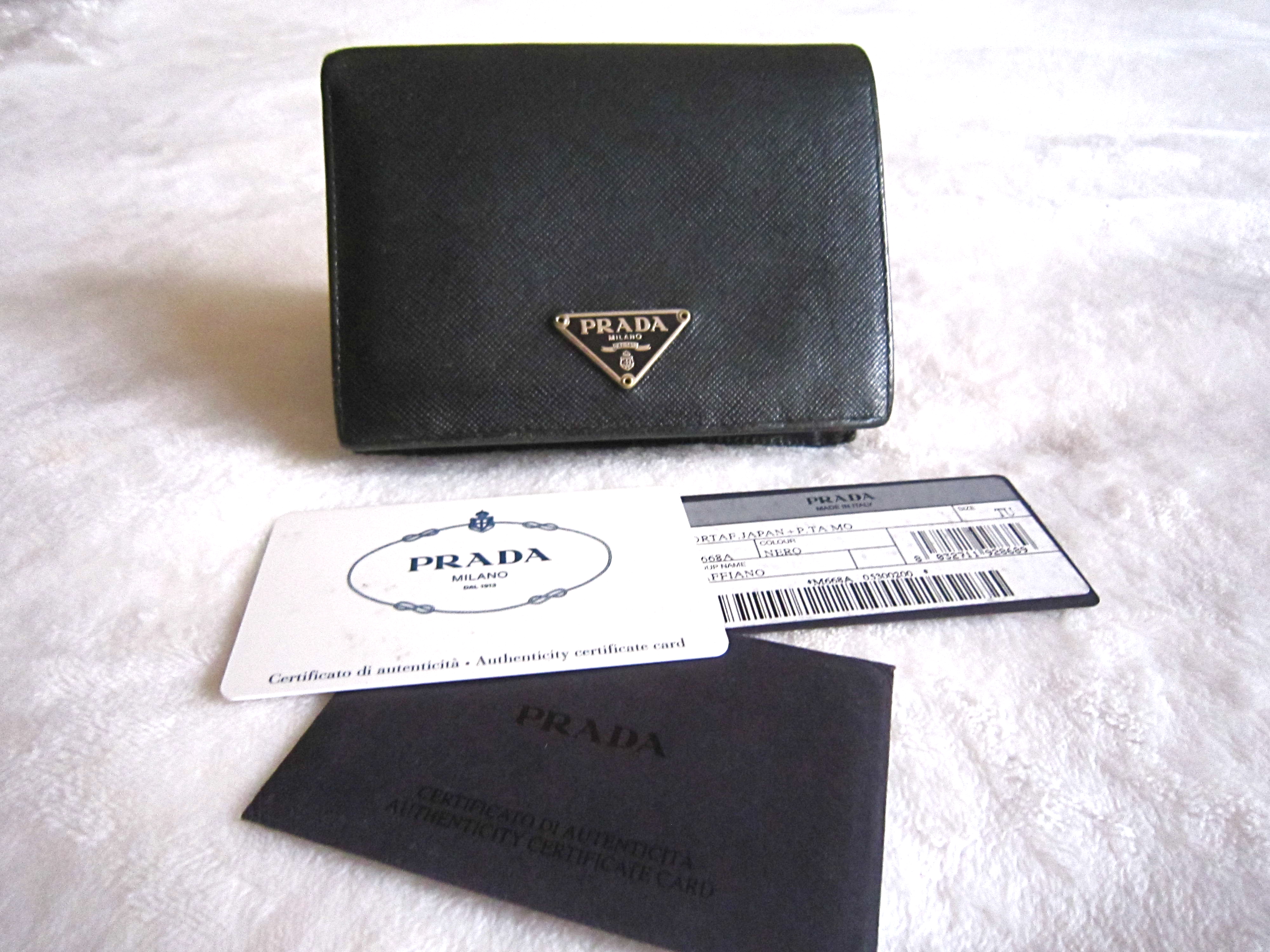 Prada Black Saffiano Leather Bi-Fold Wallet