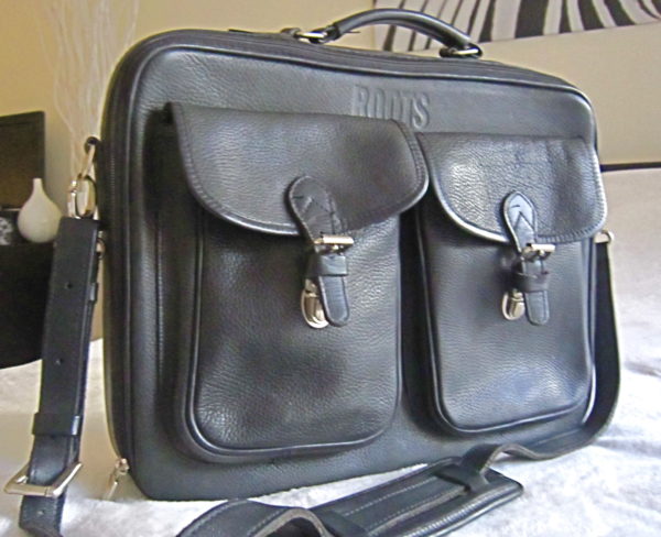Roots Black Leather Briefcase