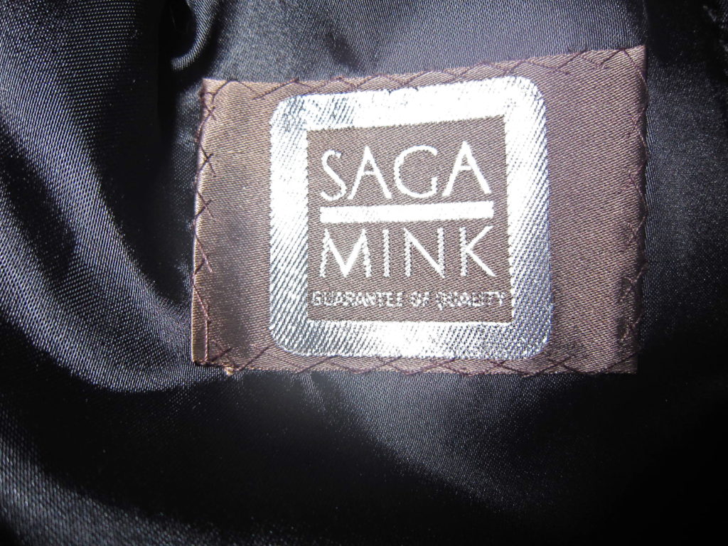 SAGA FURS Black Natural Silky Mink Coat