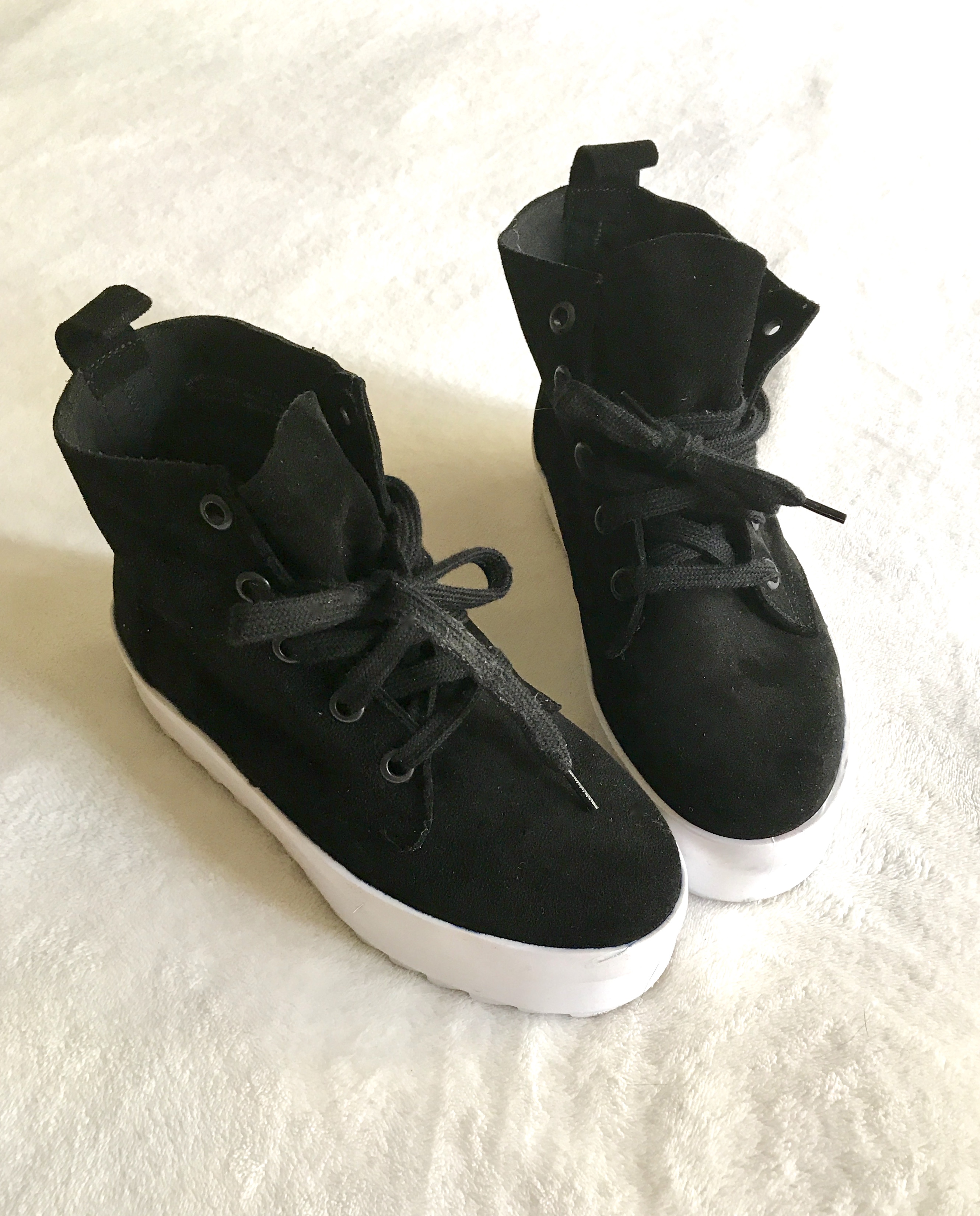 Shelly's London Black Suede Murci Platform Sneakers / Size 37