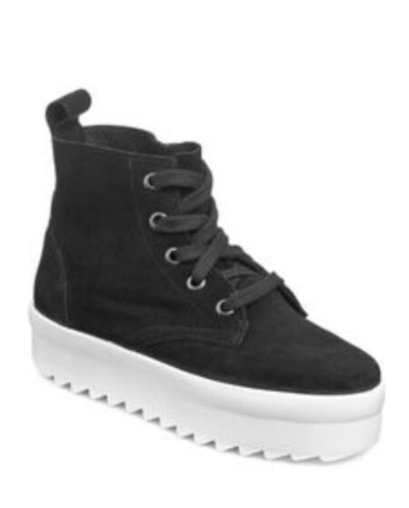 Shellys London Black Suede Murci Platform Sneakers