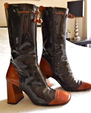 Stephanie De Raucourt Patent Leather Boots