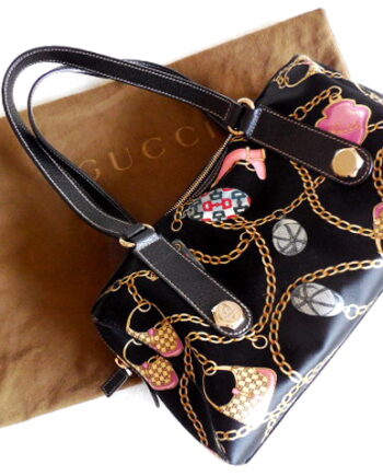 Gucci Black Multicolor Charm Shoulder Bag