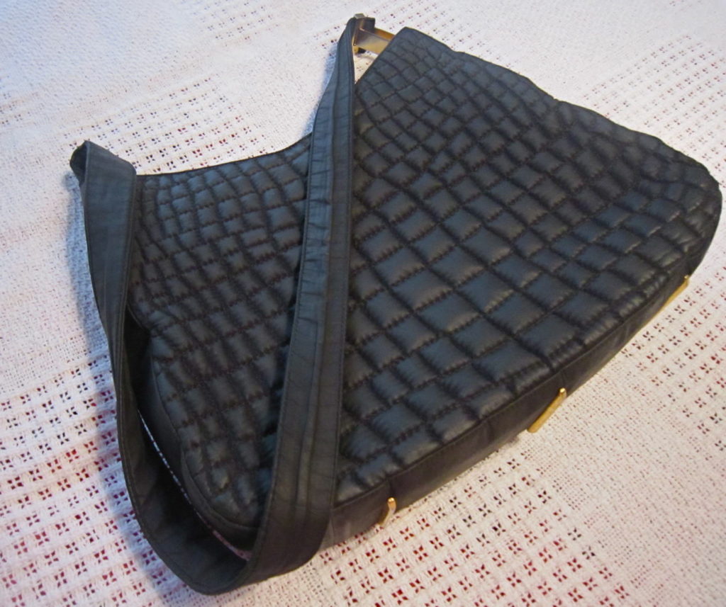 Valentino Orlandi Black Quilted Hobo Bag