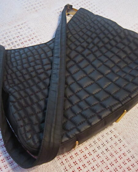 Valentino Orlandi Black Quilted Hobo Bag