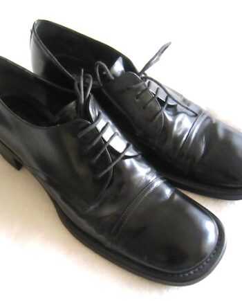 Via Spiga Men's Black Leather Oxford Shoes