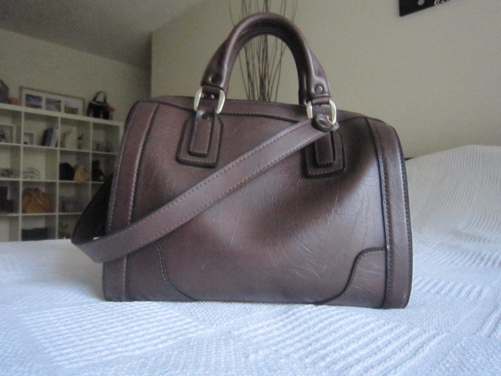 Vintage Large Brown Boston Bag