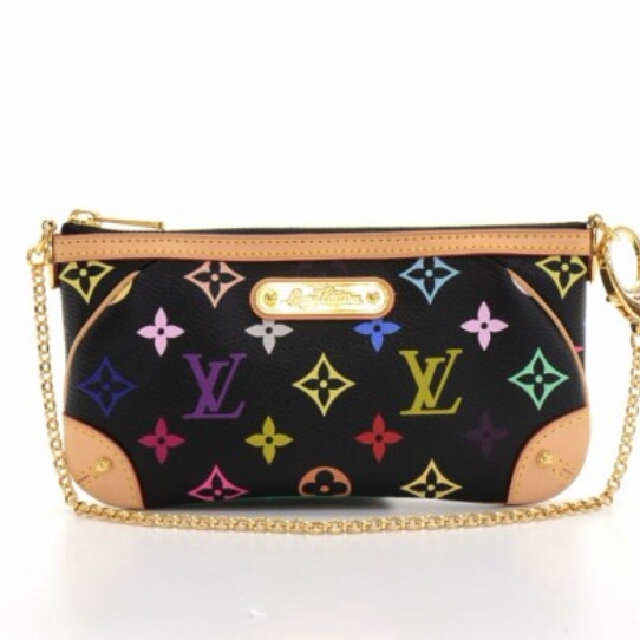 Louis Vuitton x Takashi Murakami Black Multicolor Canvas Milla Pochette - Handbag | Pre-owned & Certified | used Second Hand | Unisex