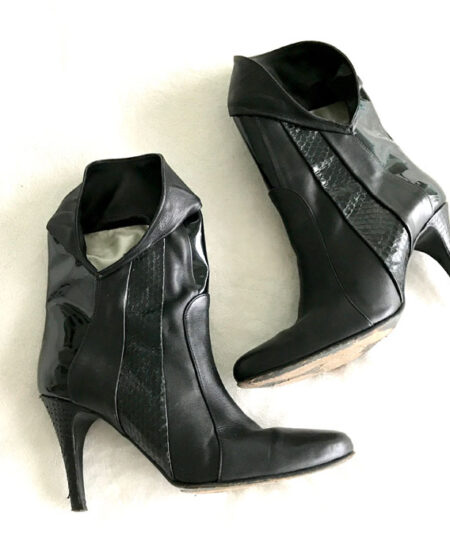 Furla Black Leather Ankle Boots