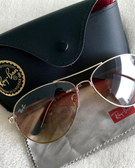 Ray-Ban Gold + Brown Aviator Sunglasses