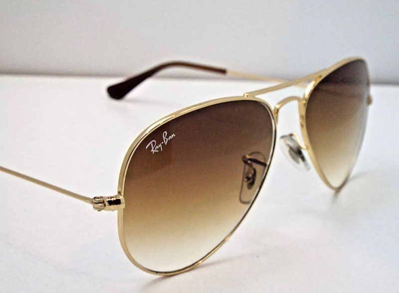 Ray-Ban Gold + Brown Aviator Sunglasses