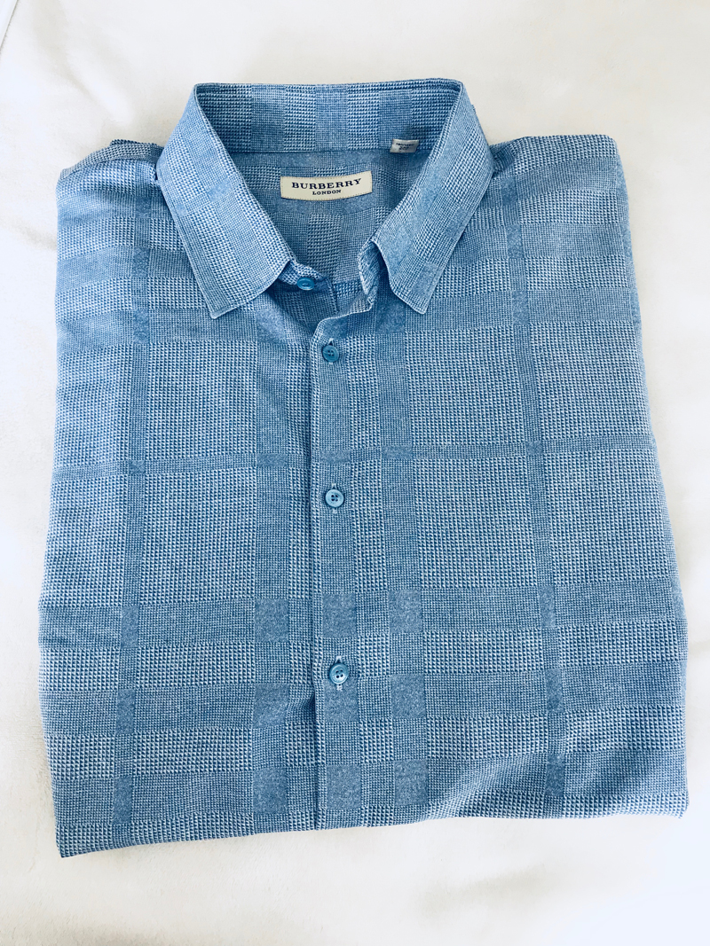 Burberry London Check Pale Blue Dress Shirt - XXL