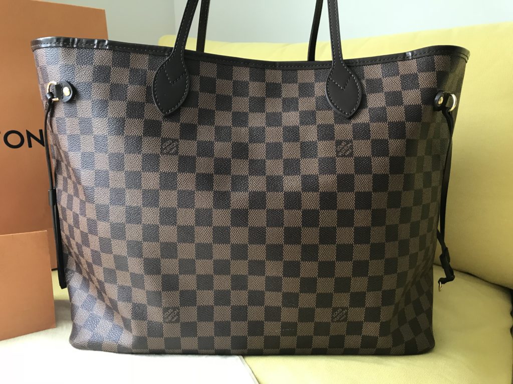 Louis Vuitton Neverfull GM Damier Ebene Tote Handbag