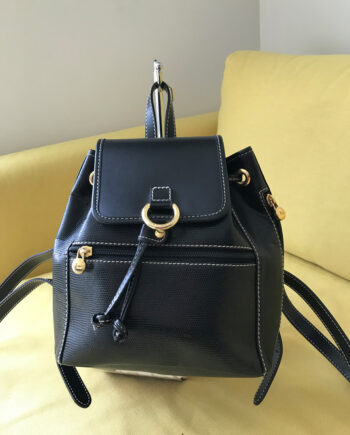 Lancel Paris Black Leather Elsa Mini Backpack