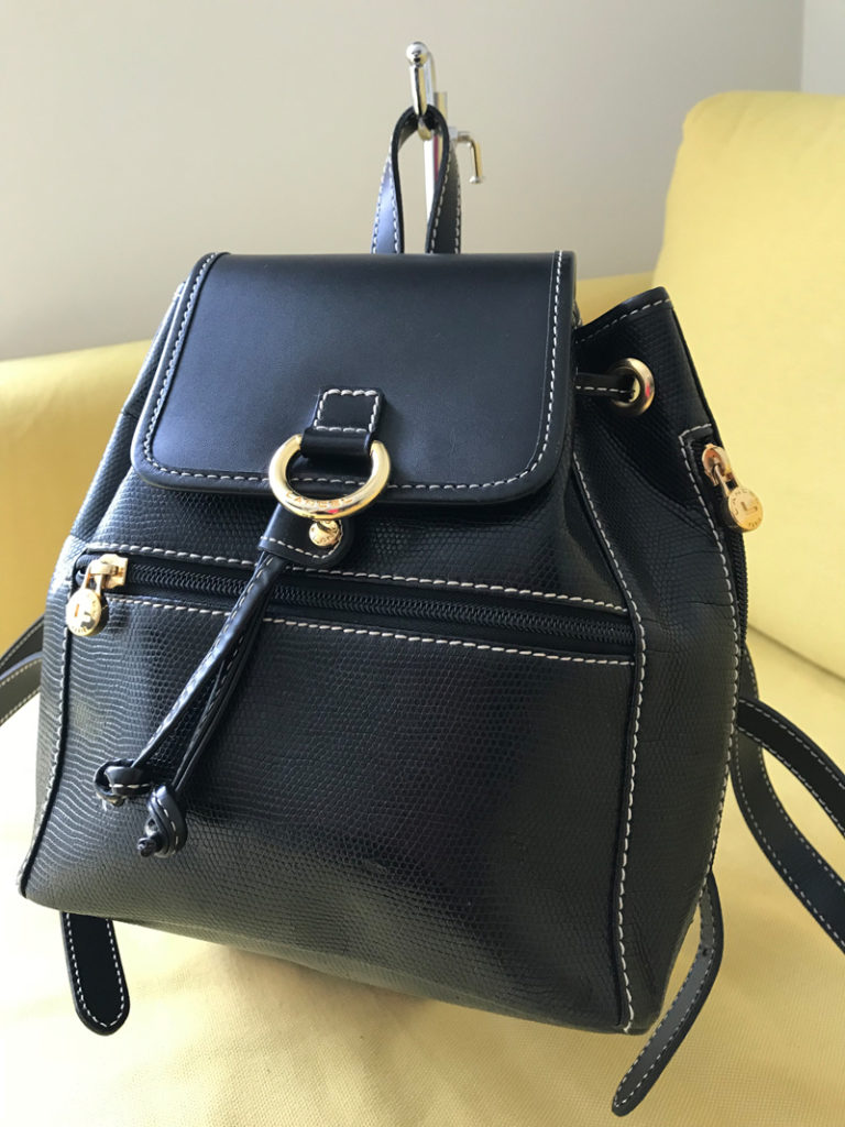 Lancel Paris Black Leather Elsa Mini Backpack