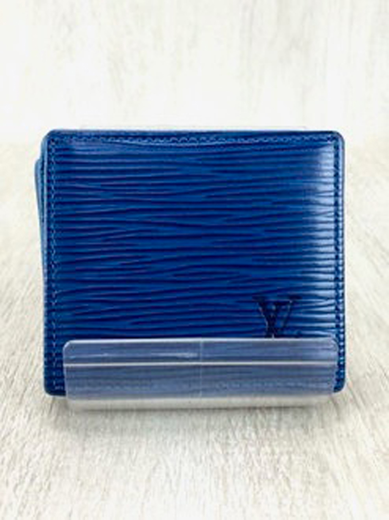 Louis Vuitton Louis Vuitton Porte Monnaie Boite Blue Epi Leather Coin