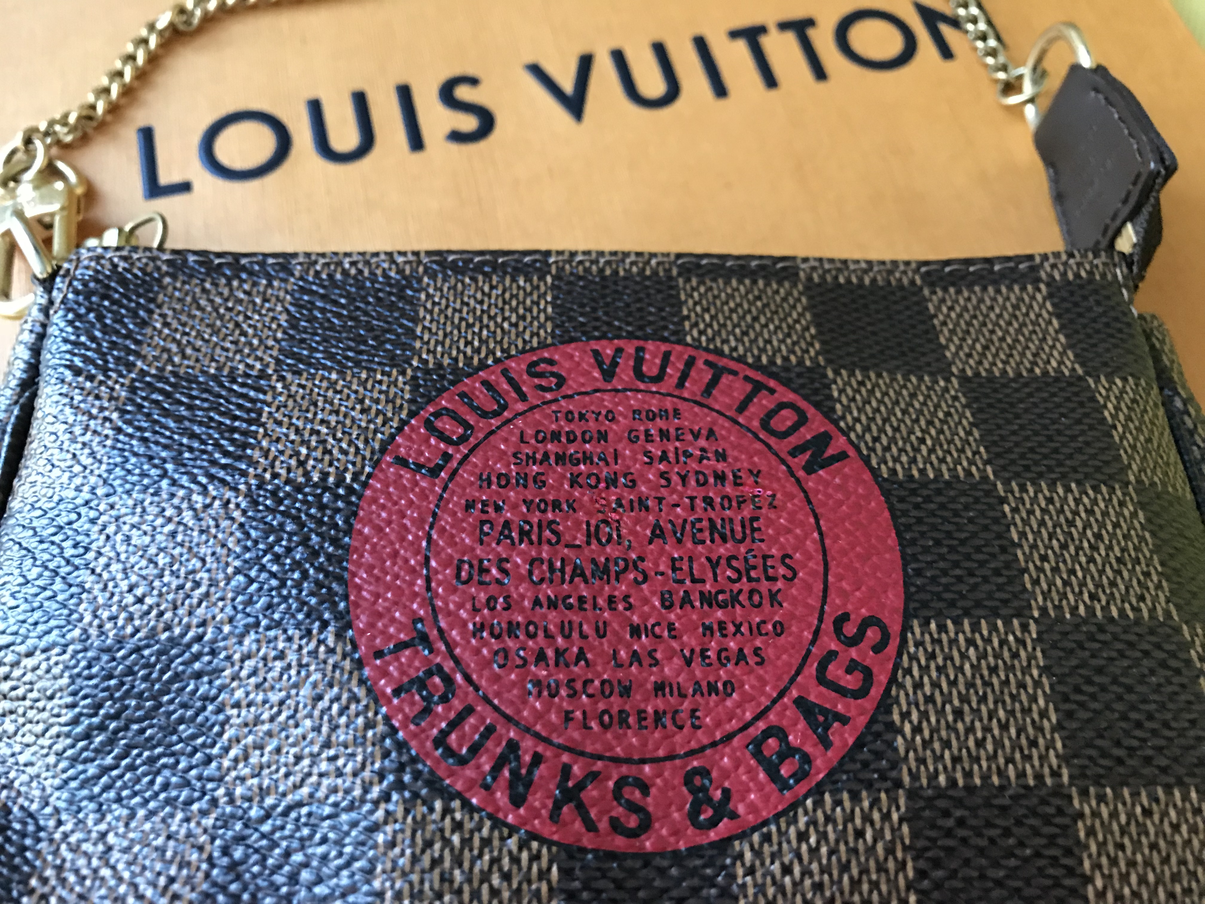Louis Vuitton Limited Edition Damier Canvas Trunks & Bags Mini Accessories Pochette Bag