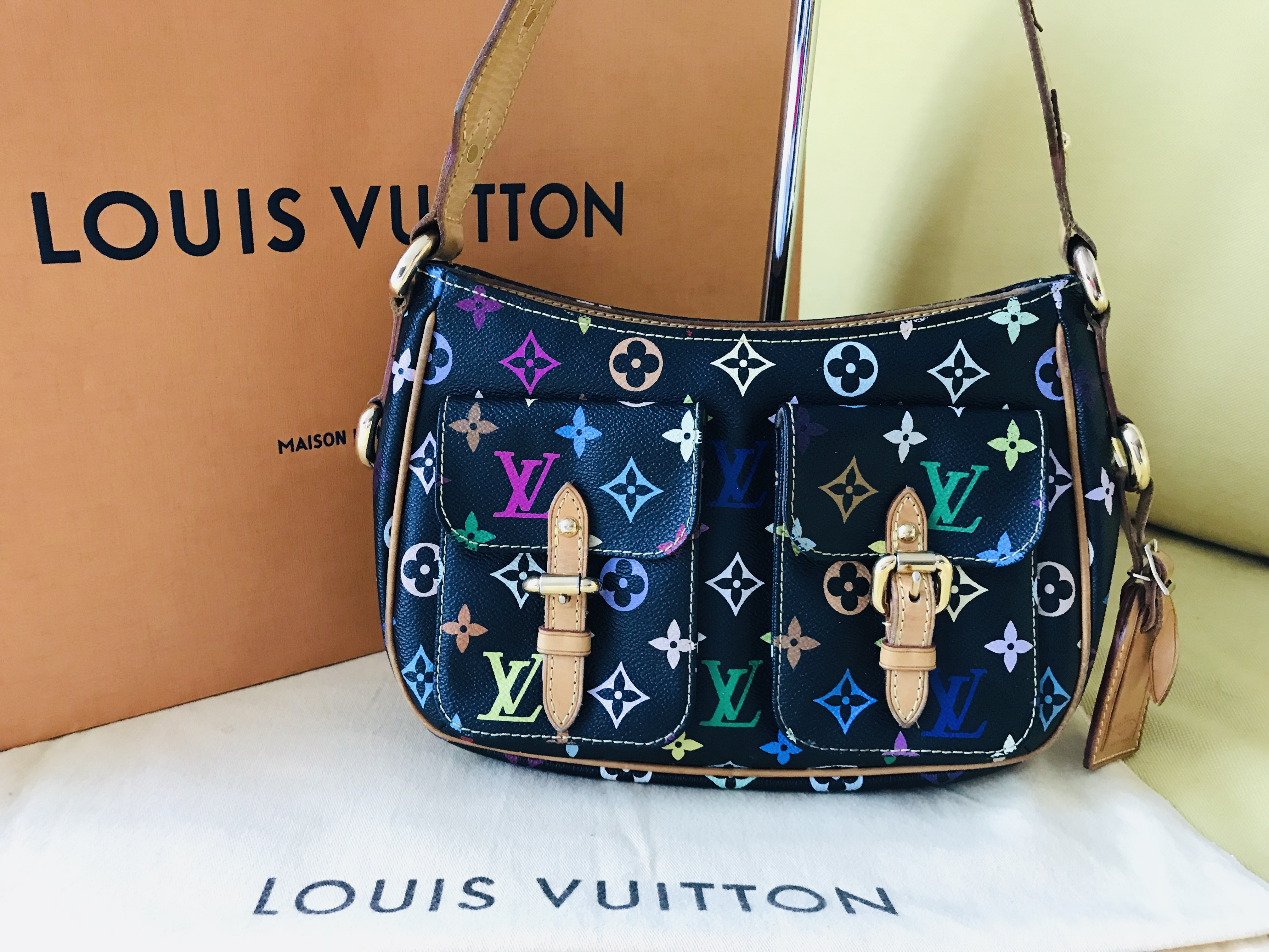 Louis Vuitton Black Multicolor Lodge PM Handbag
