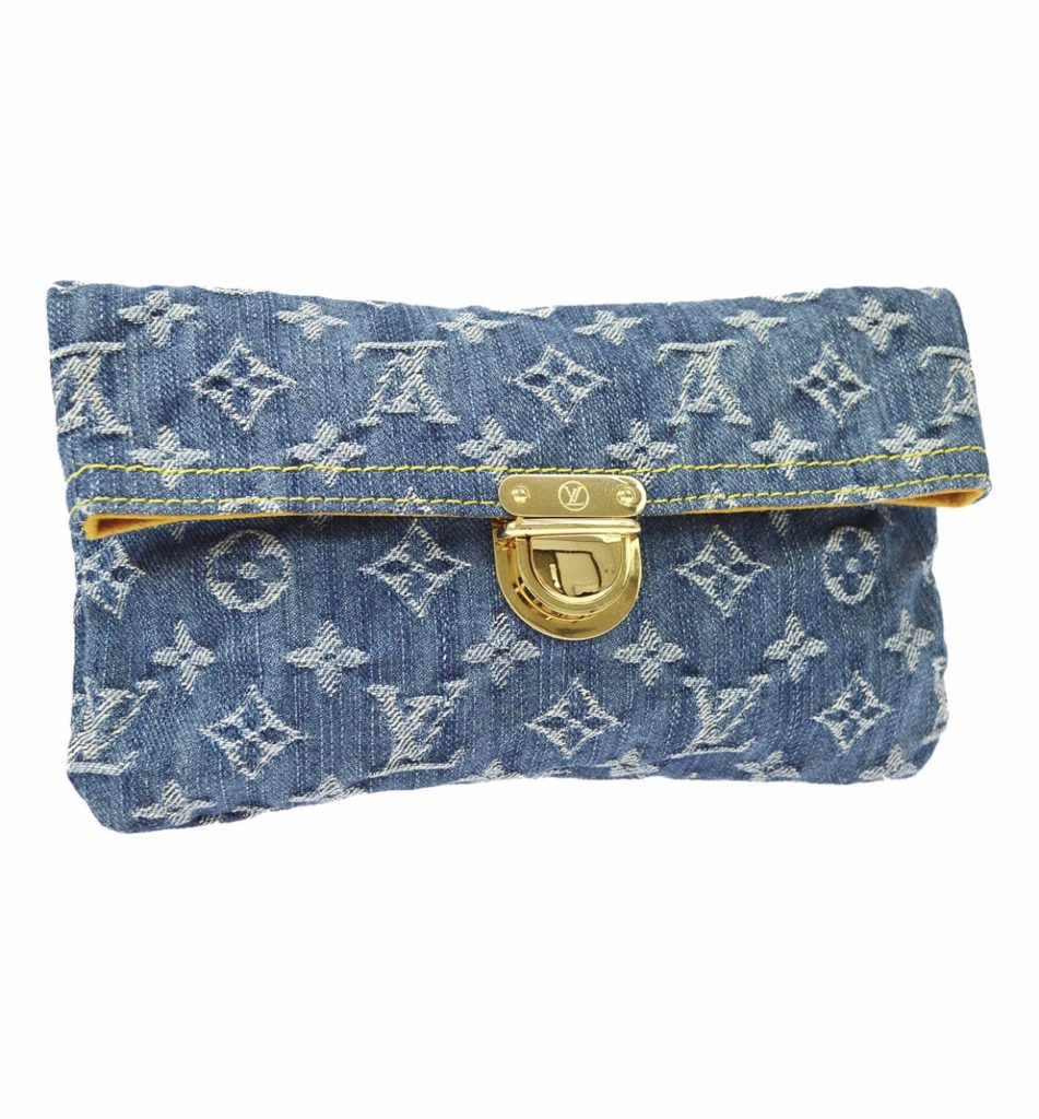 Plate Blue Monogram Denim Clutch