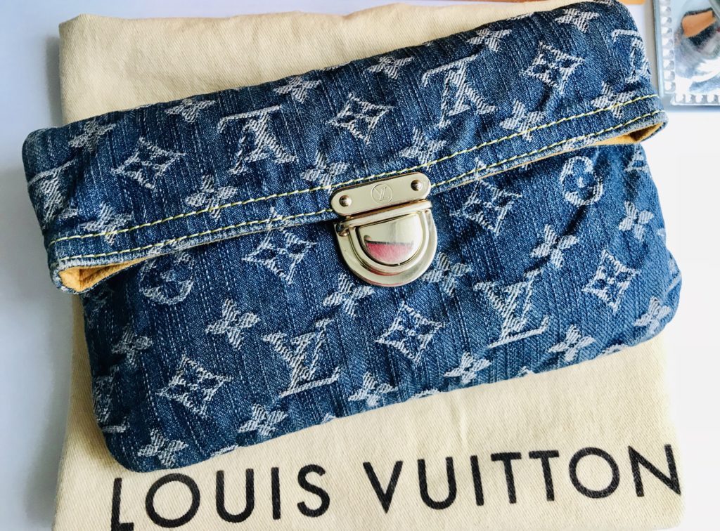 Plate Blue Monogram Denim Clutch