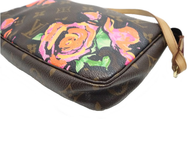Louis Vuitton Pochette Accessories Stephen Sprouse Roses Monogram  Brown/Pink/Orange in Canvas with Gold-tone - US