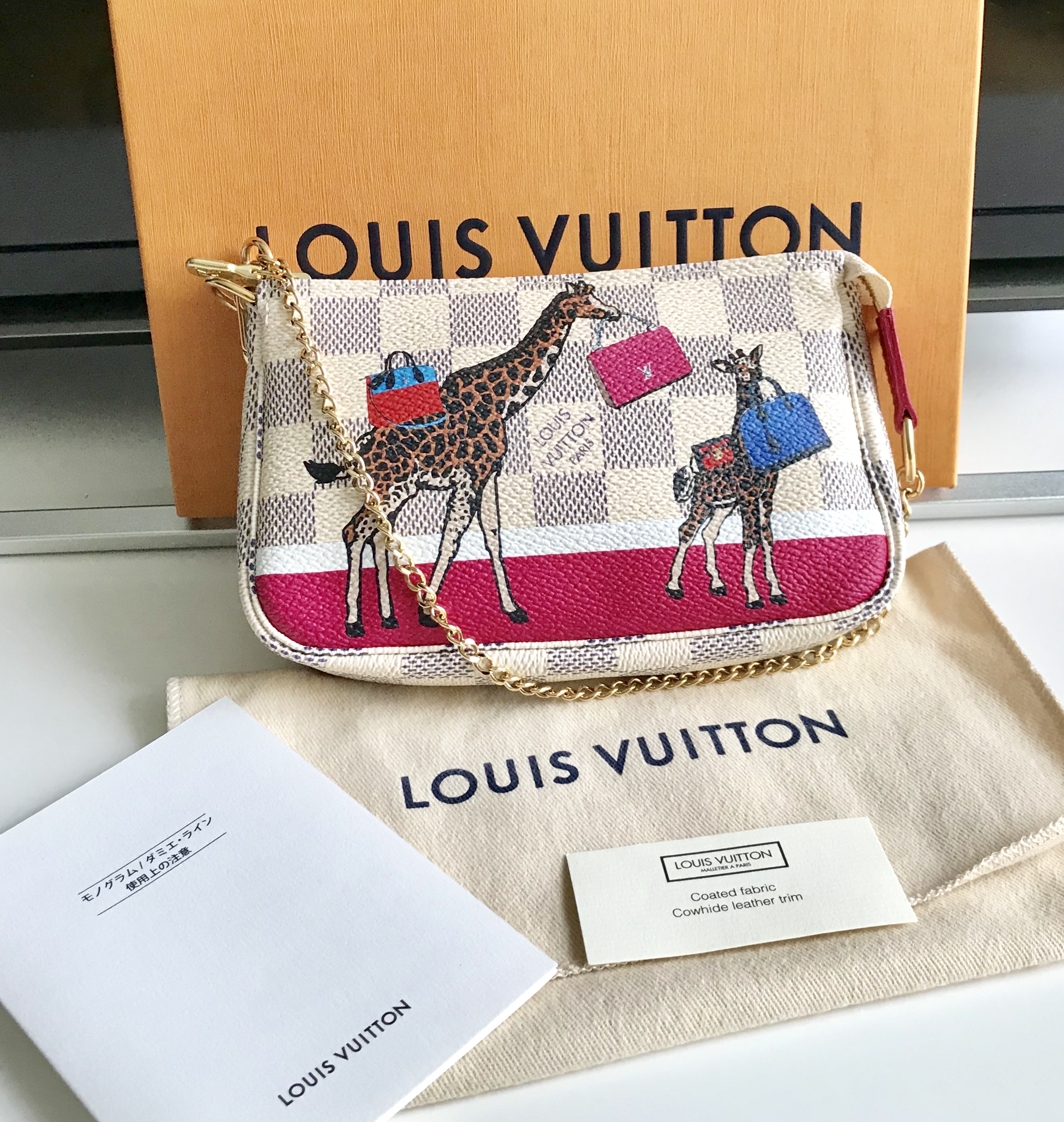 Louis Vuitton Limited Edition Damier Azur Animation Giraffe Mini