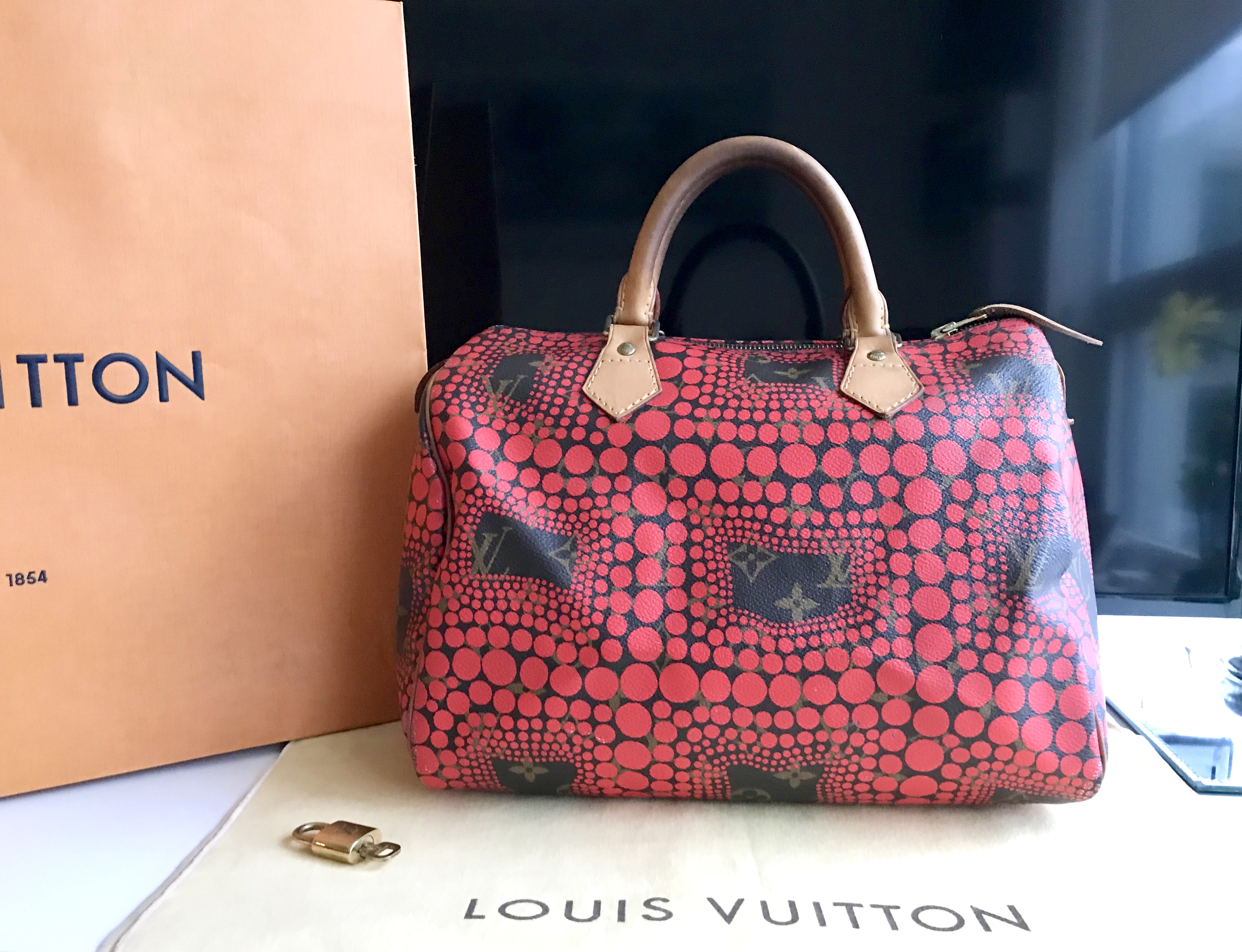 Louis Vuitton Speedy Handbag 30 Yayoi Kusama Limited Edition in Blue