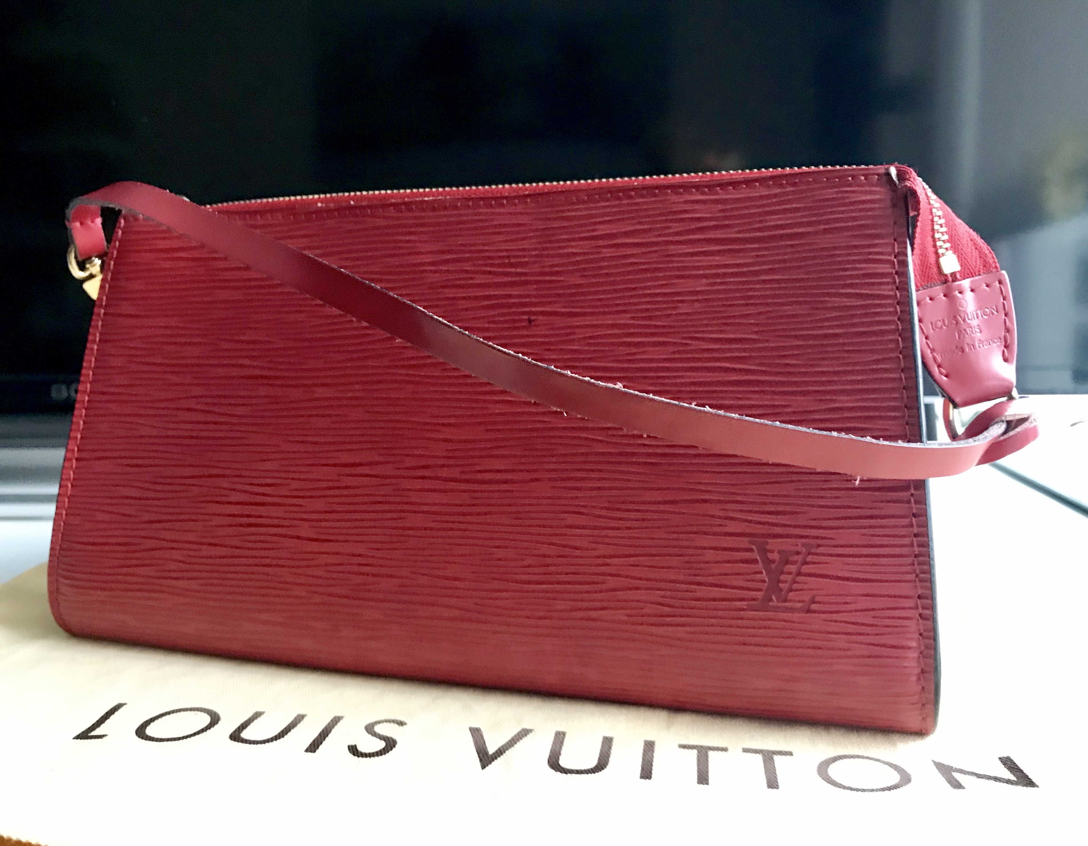 louis vuitton red leather