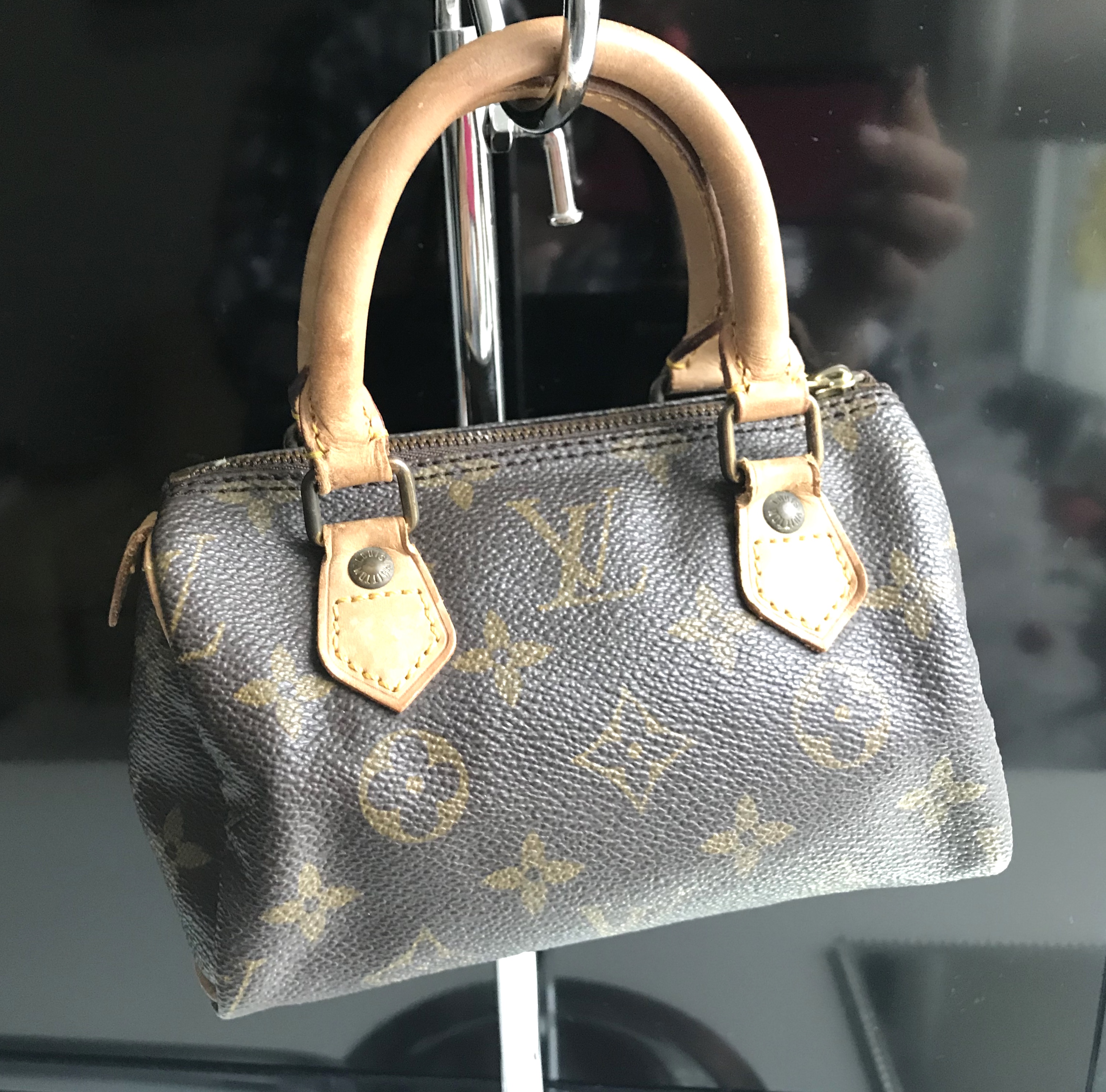 Nano speedy / mini hl linen bag Louis Vuitton Brown in Linen