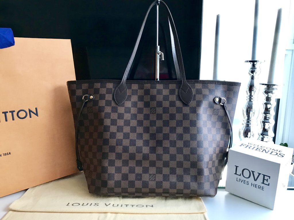 Neverfull MM Damier Ebene Tote Handbag