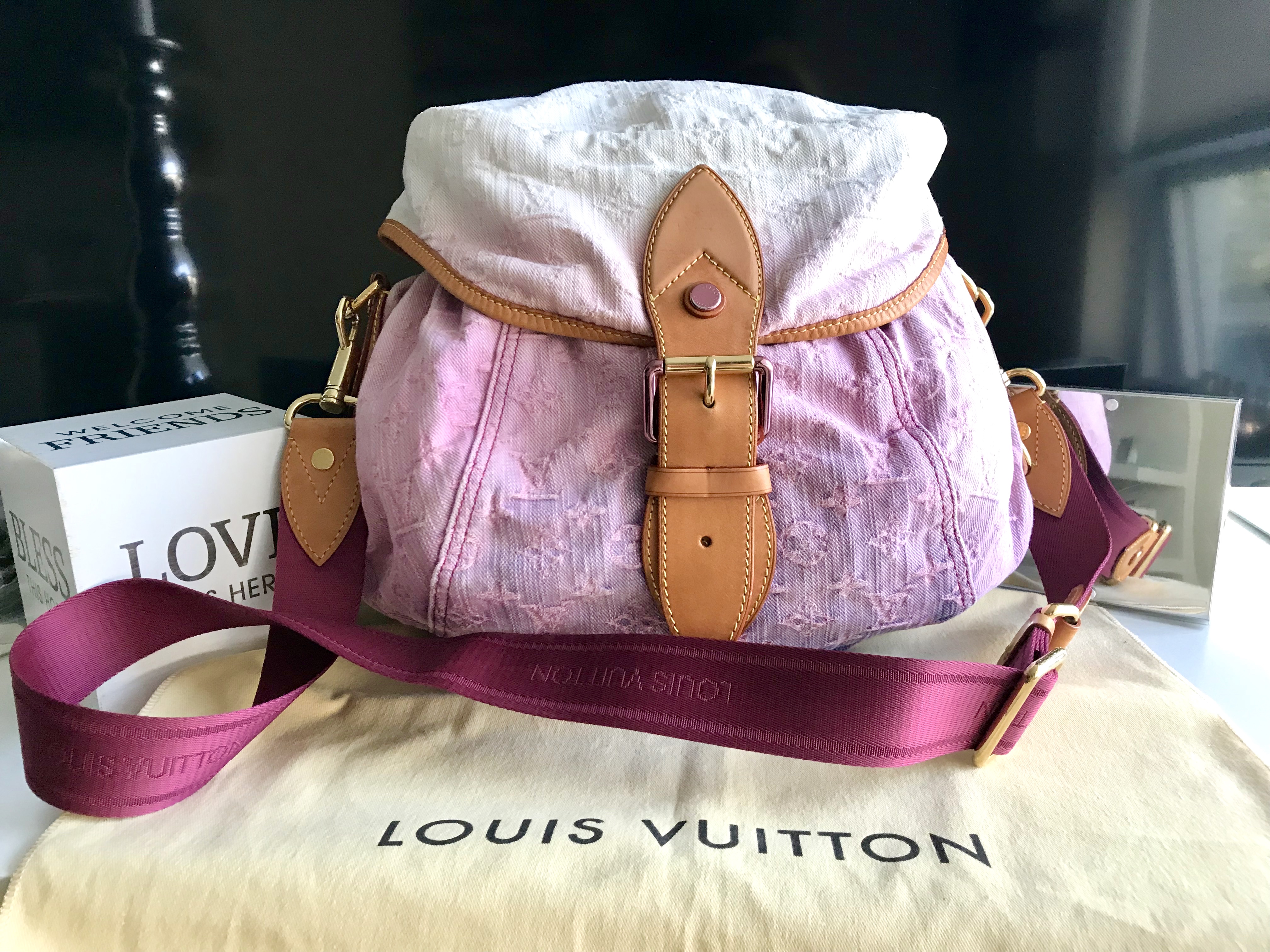 Vuitton Sunshine Rose Denim Gradient Ombre Crossbody Bag