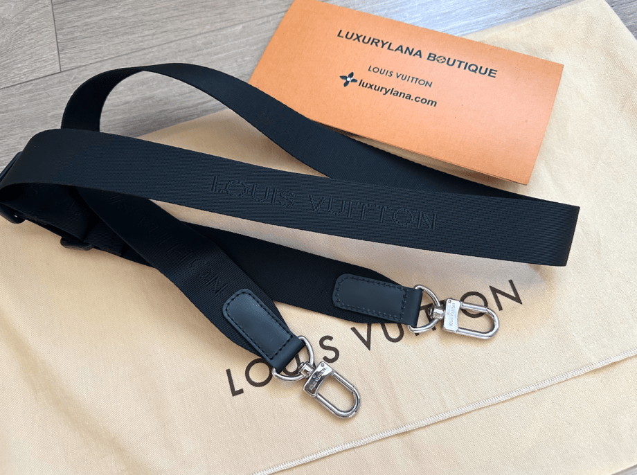 Louis vuitton Signature Logo Adjustable Canvas Shoulder/Crossbody Strap in Black