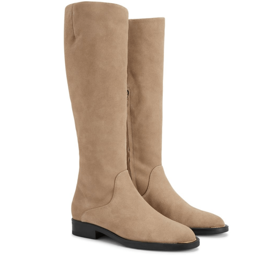 Authentic La Canadienne Tall Suede Boots in Biscotti Beige