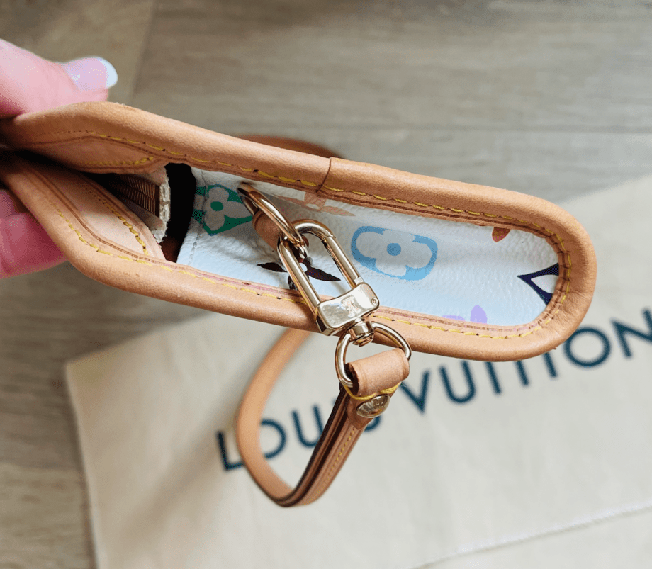 Authentic Preloved White Multicolor Shirley Clutch with adjustable strap