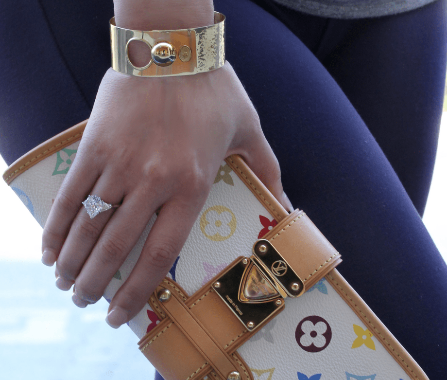 Authentic Preloved White Multicolor Shirley Clutch with adjustable strap