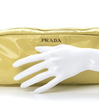 Prada Vernice Patent Cosmetic Pouch in Ananas Yellow accessories, travel organizer